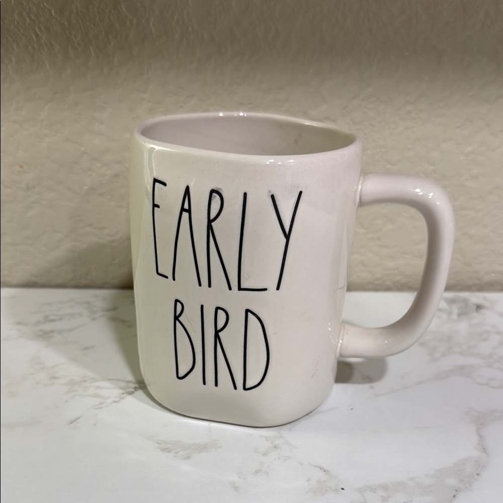 Rae Dunn White Ceramic Early Bird Mug Dining